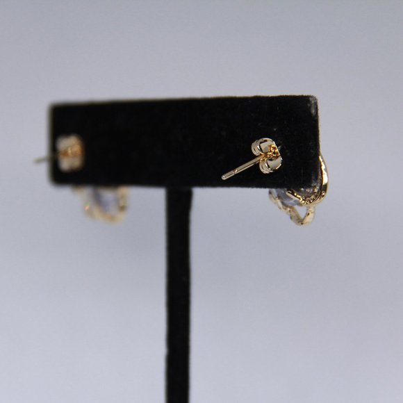 Rose Rhinestone & Gold studs - Picture 3 of 3